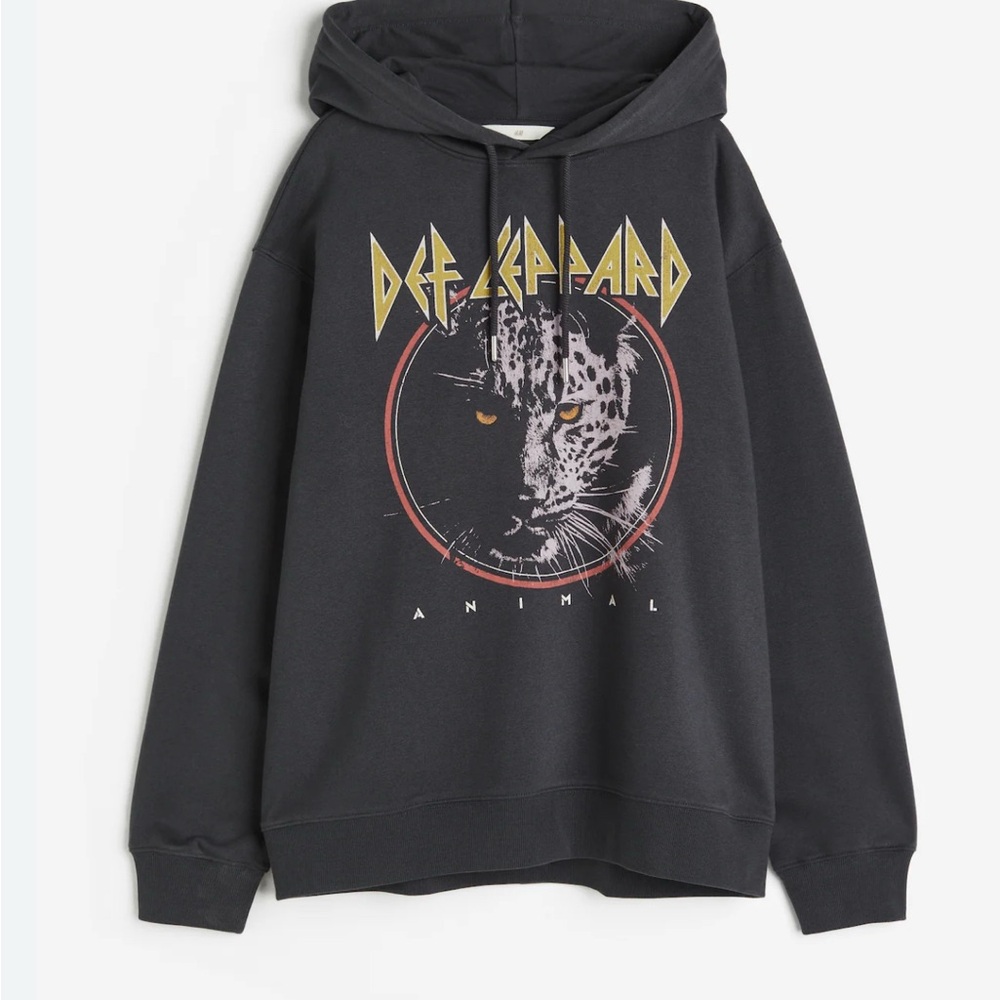 H&M Black Def Leppard Graphic Hoodie